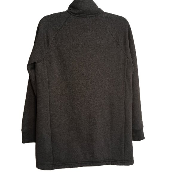 L.L. Bean 1912 Sherpa-Lined Full-Zip Long Sweatshirt Charcoal Women’s Size M - Picture 3 of 16